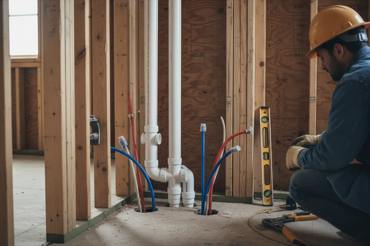 Drain and supply rough-in during Garbage Disposal Repair in Carleton